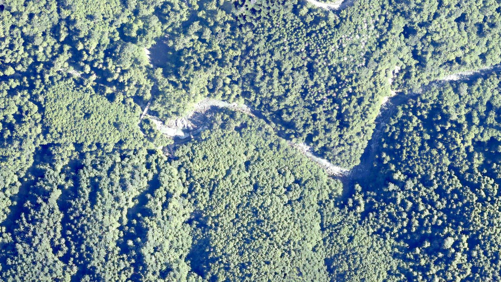 County aerial photo, 2013: the Middle Fork Nooksack diversion dam before removal
